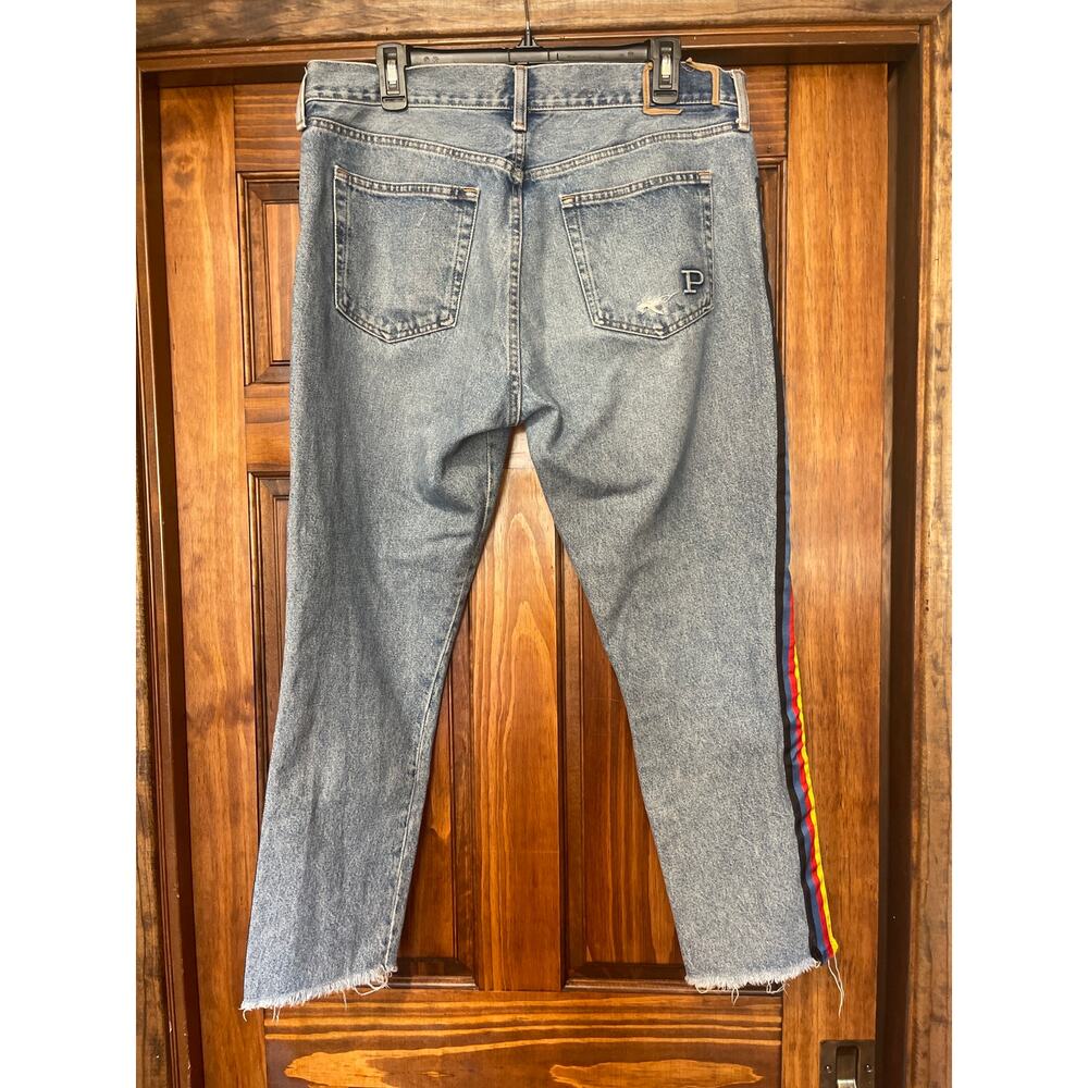 Polo Ralph Lauren Avery Boyfriend Jeans Side Stripe Raw Hem size 31 - Picture 9 of 10